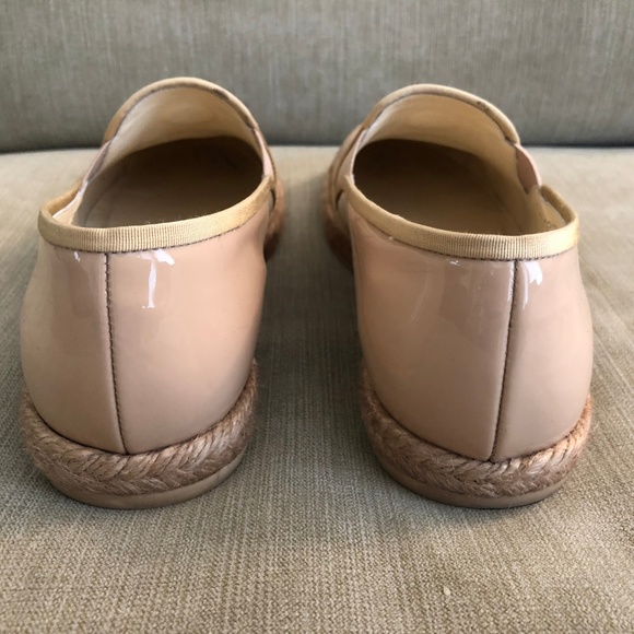 AUTHENTIC CHANEL CC NUDE/BEIGE ESPADRILLE LOAFERS - Picture 3 of 6